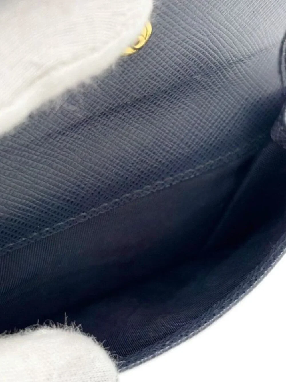 Prada Wallet Saffiano Leather Bifold Navy Multi - Picture 15 of 16